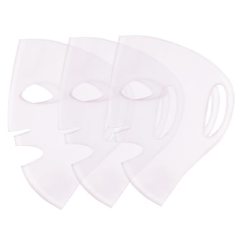 Baluue 3 Stück Wiederverwendbare Silikon Gesichtsmaske Hautanpassend Rutschfest Waschbar Praktische Gesichtspflege Maskenabdeckung für Frauen Effiziente Feuchtigkeitsbewahrung bei Beauty von Baluue