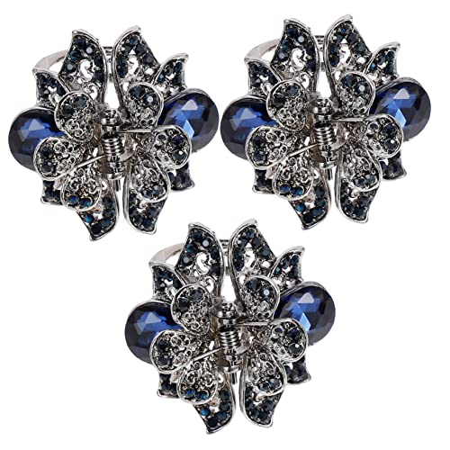 Baluue 3 Stücke Legierung Haarklammer für Haarnadel mit Blumen Design Dekorative Haarspange Alltag Arbeit Strass Haarclips für Damen von Baluue