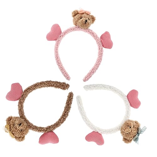 Baluue 3stücke Teiliges Mädchen Haarreif Mit Bärenohren Süßes Kopfband Für Partys Und Dekoration Komfortable Haarschmuck Für Gesichtsreinigung Und Festliche Anlässe von Baluue