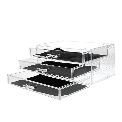 Baluue Acrylic Makeup Storage Organizer Mit Transparente Aufbewahrungsbox Für Kosmetik Und Schmuck Robuster Und Langlebiger Organizer Für Frauen Und Mädchen von Baluue