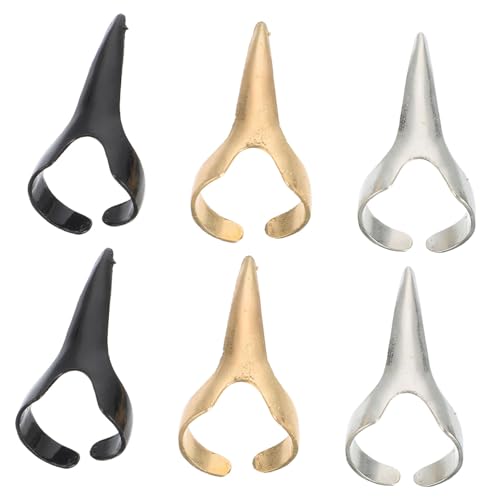 Baluue 30 Stück Teiliges Punk Metall Fingerring Verstellbare Fingerklauen in Gold Silber Schwarz für Halloween Cosplay Karneval Themen partys Modisches Nagel Fingerzubehör für Damen und von Baluue