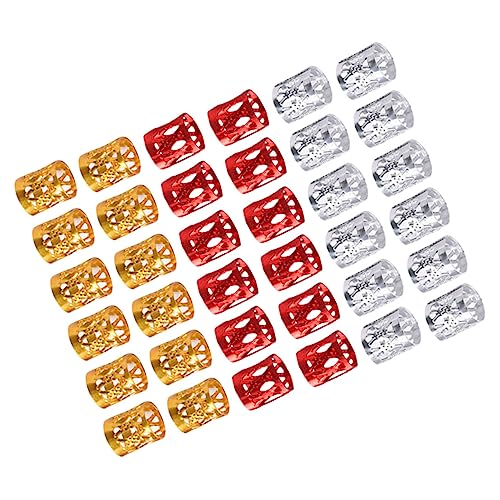 Baluue 300stücke Haarmanschetten Aus Aluminium Filigrane Röhre Für Flechtperlen Haarschmuck Dreadlocks Ring Haarflechtringe Silber Rot Und Gold von Baluue
