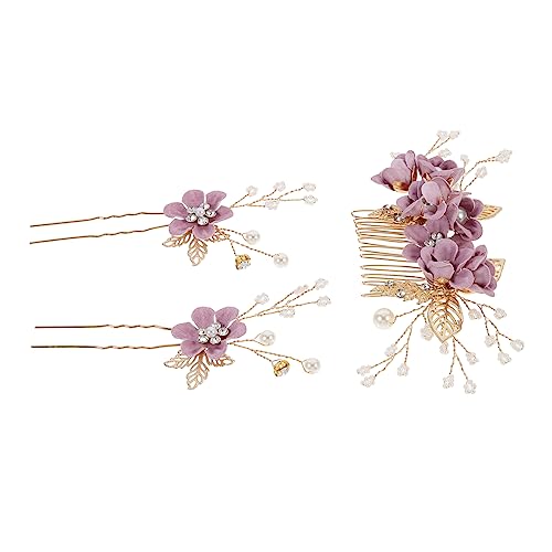 Baluue Haarnadel-set für Brautjungfern 3-teilig Strass-blumen-haarstab für Hochzeit Party Brautschmuck von Baluue