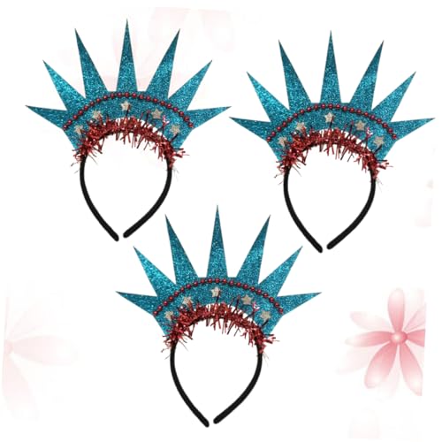 Baluue 3stücke Freiheitsstatue Haarreif Kopfschmuck Für Party Dekoration Mit Statue Und Krone Design Haarschmuck Accessoire Für Unabhängigkeitstag Feiern von Baluue