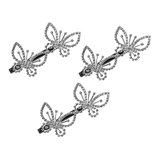 Baluue 3 Stück Glitzer Schmetterlings Haarklammern Für Frauen Und Mädchen Strass Haarschmuck Rutschfest Stilvolles Design Für Besondere Anlässe von Baluue