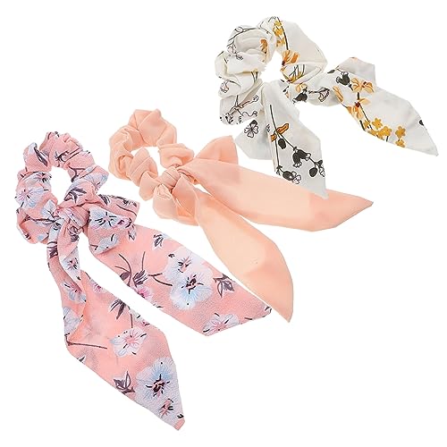Baluue 3stücke Chiffon Haarringe Elastische Stretch Haargummis Kreative Haarschmuck Für Mädchen Pferdeschwanzhalter Mit Dehnbares Haarseil von Baluue