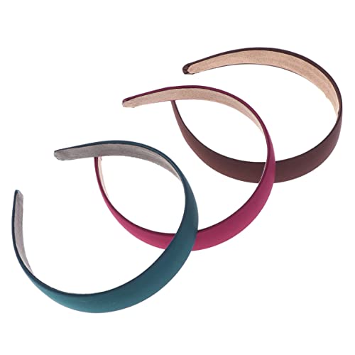 Baluue 3stücke Stirnband Einfarbig Breit Für Mädchen Junge Mädchen Haarband Kopfbedeckung Haarreif Schlicht Dunkelgrün Weinrot Braun von Baluue
