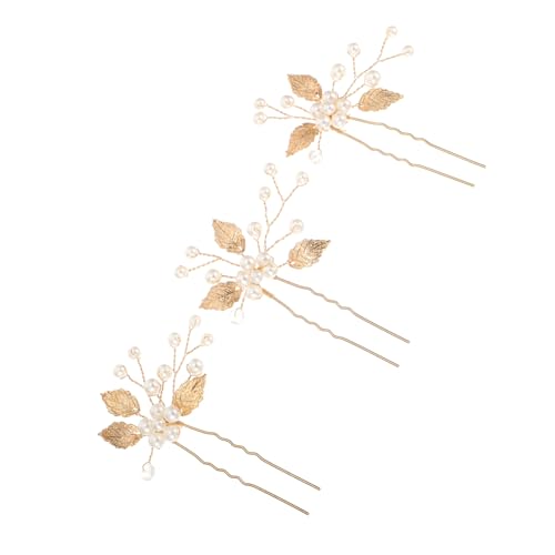 Baluue 3stücke Teiliges Perlen Haarnadeln Für Bräute Hochzeitshaarschmuck Mit Blattdesign Langlebig Für Hochzeitskleider Und Anlässe von Baluue