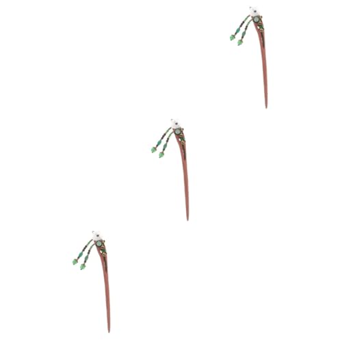 Baluue 3stücke Haarschmuck Mit Quaste Und Blumenverzierung Antike Rote Sandelholz Haarnadel Für Hochsteckfrisuren Für Besondere Anlässe Und Festliche Looks von Baluue