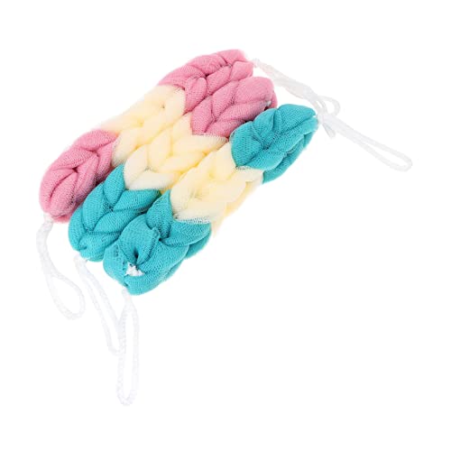 Baluue Weiche Rückenpeelingtücher 3pcs Erwachsene Dusche Badetuch Badeblumen Pull Back Strip Porenreinigung von Baluue