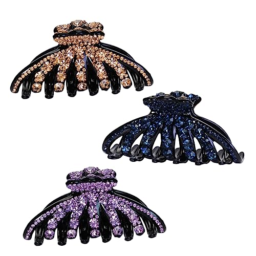 Baluue 3stücke Haarklammern Für Frauen Und Mädchen Mit Kristallen Haarschmuck Blau Violett Leicht Und Tragbar Robustes Material Geeignet Für Verschiedene Haararten von Baluue