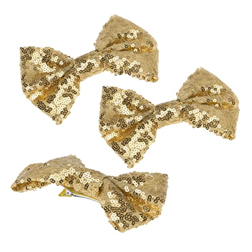 Baluue 3 Stücke Große Bowknot Haarnadeln Pailletten Haar Clip Für Mädchen Kinder Haar Zubehör Goldene Mit Clip von Baluue