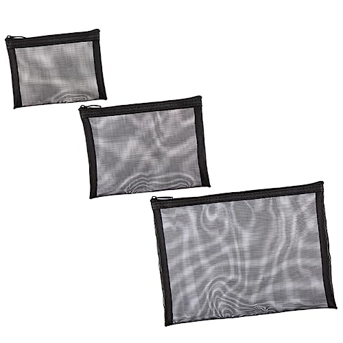 Baluue Kulturtasche Aus Netzstoff – Make-up-Organizer Mit Reißverschluss Schwarzes Make-up-Taschen-Set Aus Netzstoff Für Unterwegs Und Zu Hause von Baluue
