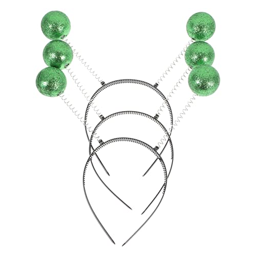 Baluue 3stücke Salbeigrüne Weihnachtskugeln Als Kopfschmuck Grüne Kugeln Für Party-haarreif Weihnachts-kopfbedeckung Für Erwachsene Und Junge Mädchen von Baluue