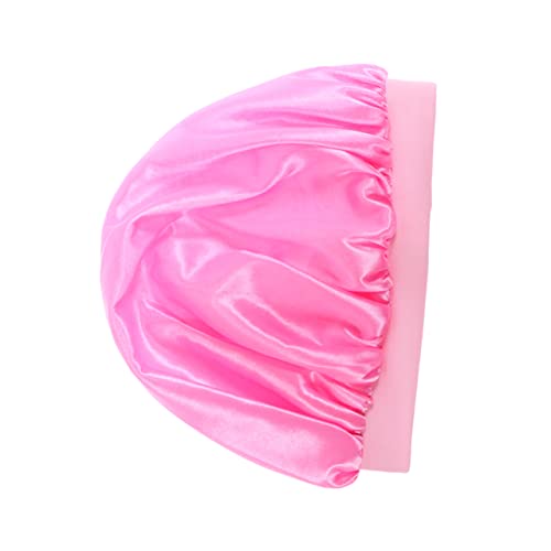 Baluue 3stücke Pack Junge Mädchen-bademützen Satin-haarschutz Mit Elastischem Rand Für Junge Mädchen Leicht Und Atmungsaktiv Schwarz Rosa von Baluue