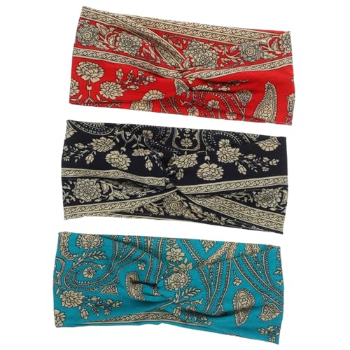 Baluue 3stücke Stretch Stirnbänder Für Ethno-print Haarbands Für Frauen Haar Accessoires Für Partys Reisen von Baluue