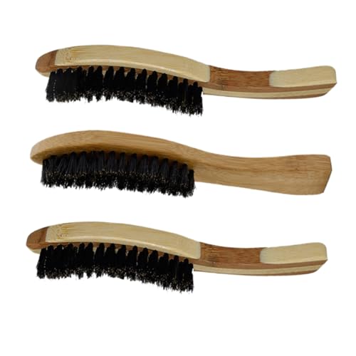 Baluue 3stücke Bartbürste Für Männer Mit Langem Holzgriff Und Wildschweinborsten Für Bartreinigung Und Bartpflegezubehör Bartkamm Inklusive Für Bartstylings von Baluue
