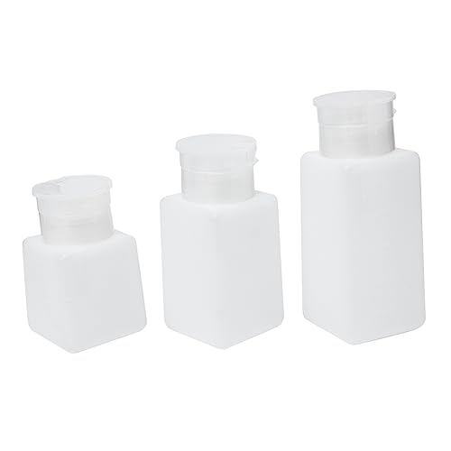 Baluue 3stücke Push-down Pumpflaschen Für Flüssigkeiten Antistatische Kompakte Und Tragbare Spenderflaschen Für Nagellackentferner Und Kosmetikprodukte von Baluue