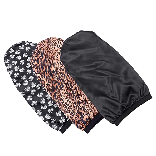 Baluue 3stücke Satin-schlafmütze Hochelastisch Haarschutzmütze Damen-schlafmütze Glatt Bequem Weich von Baluue