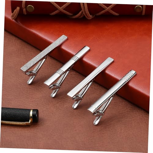 Baluue 4 Kupfer Krawattenclip Set Teilig Robuster Herren Anstecker Kompakt und Komfortabel Federmechanismus für Sicheren Halt Minimalistisches Design für Business und Formelle von Baluue