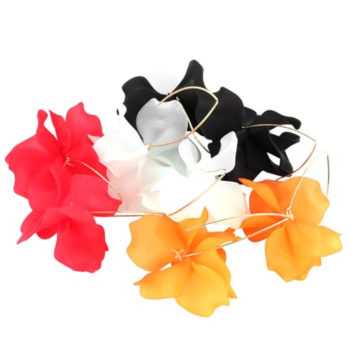 Baluue 4 Paare Blumen Ohrringe Damen Baumelnde Leichte Ohrhänger Tropfenohrringe Sommer Schmuck für Mädchen und Frauen Leicht Modisch Geeignet für Alltag und Urlaub Zufällige Farbe von Baluue