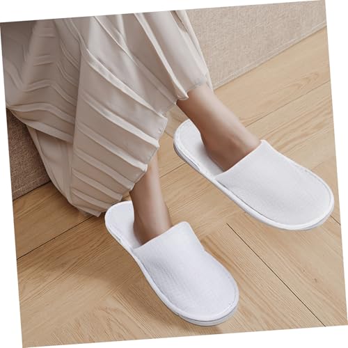 Baluue 4 Paare Einweg Hotel Hausschuhe Baumwoll Slipper Rutschfest Universalgröße Damen Herren Reise Spa Gästehausschuhe Komfortabel Atmungsaktiv von Baluue