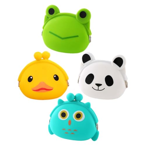 Baluue 4 STÜCKE Teiliges Cartoon Silikon Münzgeldbörse Langlebige Münzaufbewahrungstasche für Jungen und Mädchen Praktische Kleine Portmonees in Zufälligen Designs Vielseitig für von Baluue