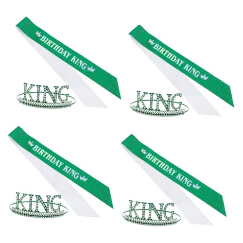 Baluue 4sätze Krone Schärpe Für Männer Geburtstagskopfbedeckung Mit Glitzer Stilvolles Kopfband Und Schärpe Für Party-dekoration Für Geburtstagsevents Und Fotorequisiten von Baluue