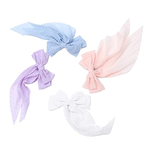 Baluue 4stücke Große Haarschleifen Clips Für Damen Frühling Haarbänder Bögen Kopfbedeckungen Atmungsaktiv Und Robust von Baluue