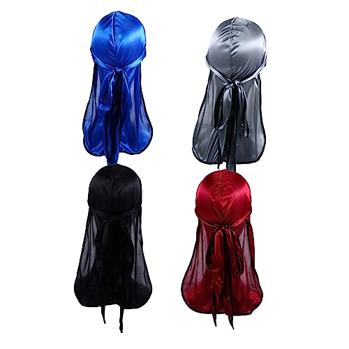 Baluue 4-teiliges Piratenhut-wickelset Aus Seide Für Damen Und Herren – Schwanzkappen-set von Baluue