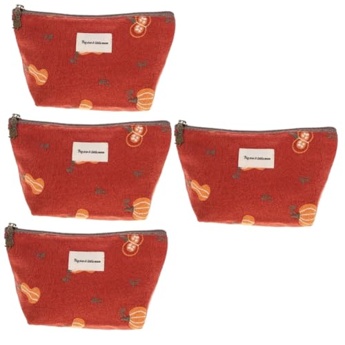 Baluue 4 Stück Bestickte Kosmetiktasche bestickte Geldbörse Cartoon-Münzbeutel Makeup Organizer Tasche kleingeldbörse Make-up-Taschen tragbare Brieftasche Frau kleine Geldtasche von Baluue