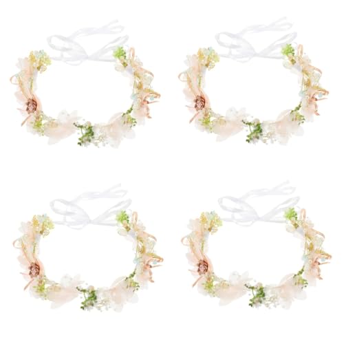 Baluue 4stücke Blumenkranz Haarreif Für Mädchen Handgefertigte Bunte Krone Mit Kunstblumen Eleganter Kopfschmuck Für Hochzeiten Partys Und Kostüme Leicht Und Zu Tragen von Baluue