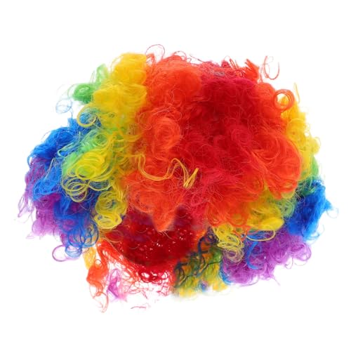 Baluue 4 Stück Bunte Afro Clown Perücke Leichte Synthetische Lockenperücke für Halloween Party Disco Karneval Atmungsaktiv Lustige Kostüm-perücke für Erwachsene von Baluue