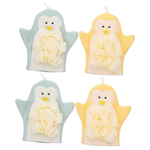 Baluue 4 Stück Cartoon-badehandschuhe Handschuh Badehandschuh -dusche-schrubber Babyhandschuhe Tierischer Duschhandschuh Badehandschuhe Waschlappen Handpuppenbad Waschen Handtuch von Baluue