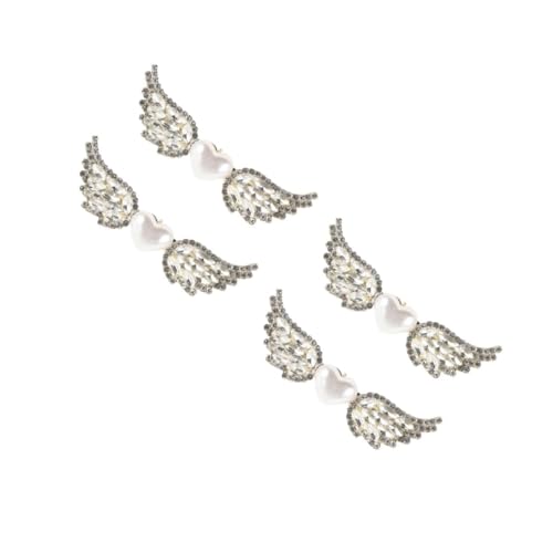 Baluue 4stücke Perlen-haarspangen Mit Strass Engel-flügel Haarnadeln Eleganter Haarschmuck Für Braut Und Damen Für Hochzeiten Und Besondere Anlässe von Baluue