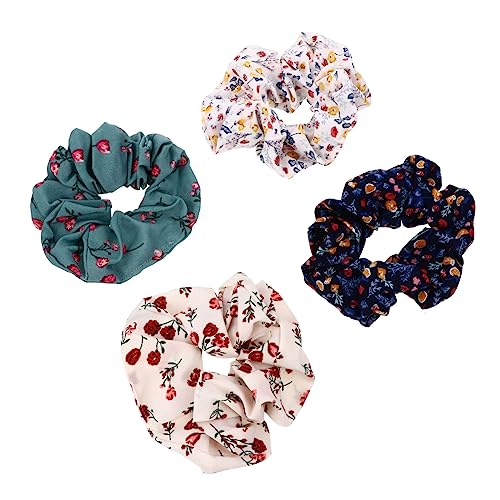 Baluue 4stücke Haar Seile Für Frauen Elastische Pferdeschwanz Halter Haargummis Scrunchies Mit Gemischte Farben Haar Accessoires Shirt Und Kleid von Baluue