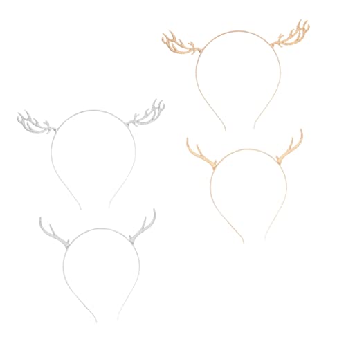 Baluue 4stücke Geweih-haarschmuck Aus Metall Für Weihnachts-deko Stirnbänder Als Haar-accessoire Einzigartiges Stirnband Mit Geweih-design Für Festivals Und Partys von Baluue