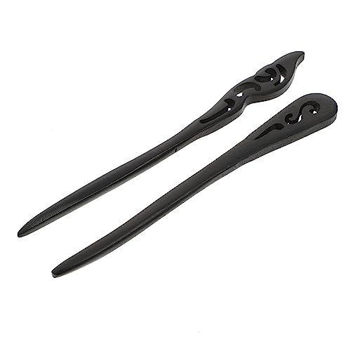 Baluue 4 Stück Haarnadel frisierumhang frisuren harre style haarclips Haarspangen für Mädchen Haarstäbchen für langes Haar Kopfschmuck aus Holz Haarstab im chinesischen Stil hölzern Black von Baluue