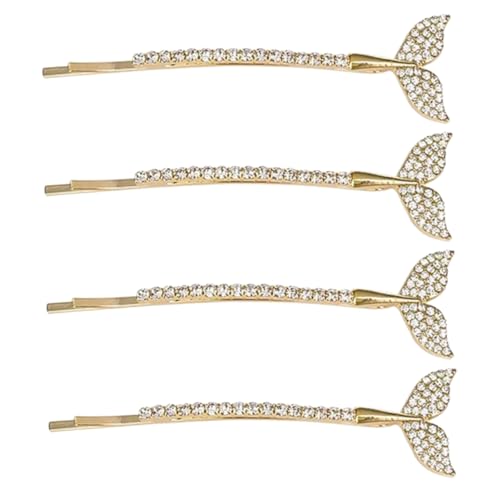 Baluue 4stücke Rhinestones Haarklammern Für Mädchen Eleganter Haarschmuck Vielseitige Haarspangen Mit Strass Accessoires Für Partys Und Besondere Anlässe Goldfarbe von Baluue
