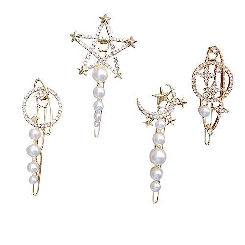 Baluue 4stücke Sterne Mond Haarnadeln Zarte Haarspangen Damen Haar Accessoires Für Hochzeit Party Festivals Geburtstagsfeiern von Baluue