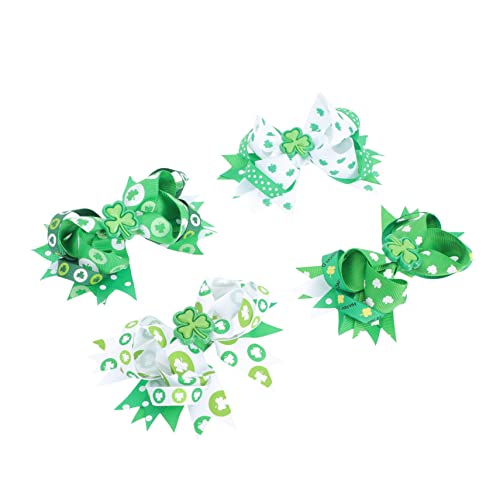 Baluue 4stücke Kleeblatt-haarnadeln Grün Für Junge Mädchen Mit Band Und Bowknot Haar Clips St Patrick Haarspangen Leicht Und Angenehm Zu Tragen Sicher Und Langlebig von Baluue