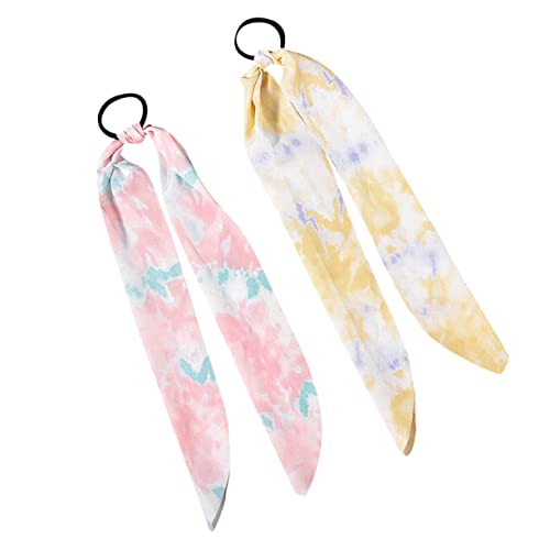 Baluue 4stücke Batik-seiden-haarschleifen Mischfarbe Haarband Kopfseil Elastisch Für Mädchen von Baluue