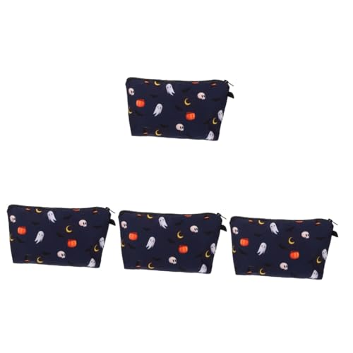 Baluue 4stücke Portable Cartoon Kosmetiktasche Vielseitige Reißverschluss-Make-up-Tasche Für Und Toilettenartikel Niedlicher Halloween-Make-up-Beutel Für Damen Und von Baluue