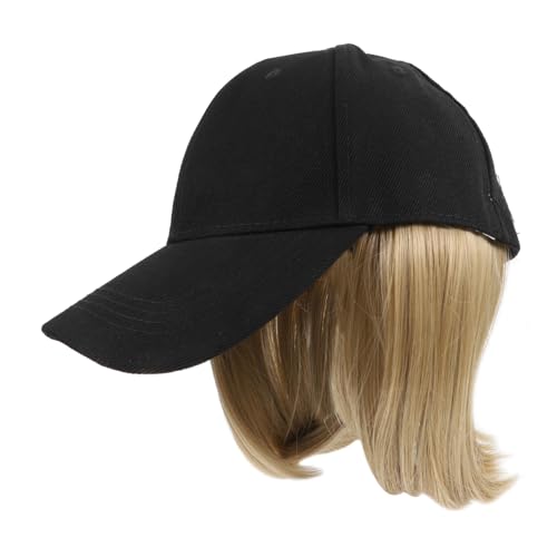 Baluue 4stücke Damen Baseballcap Mit Haarverlängerungen Kurze Gerade Perücke Einem Stylischen Hut Für Sommermode Für Partys Arbeit Und Freizeitaktivitäten von Baluue