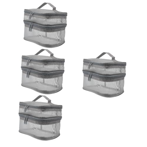 Baluue 4stücke Transparentes Kosmetiktäschchen Für Doppelschichtiger Wasserdichter Make-up Organizer Mit Robustem Reißverschluss Für Toilettenartikel Und von Baluue