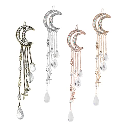 Baluue 4stücke Mond Haarspange Quaste Mond Haarnadel Haarspange Perle Quaste Haarzubehör Für Damen Frauen Mädchen von Baluue