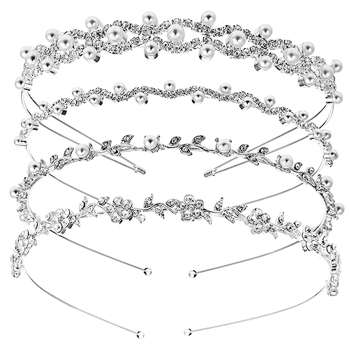 Baluue 4stücke Strass Stirnbänder Für Braut Hochzeit Haarband Kristall Haar Kronen Blumenmädchen Stirnband Für Festival Party Urlaub Fotografie Weihnachten Halloween von Baluue