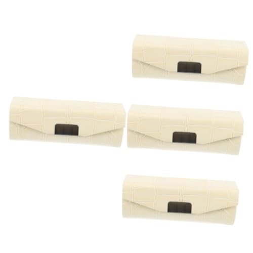 Baluue 4stücke Kleine Pu-Ledertasche Für Lippenstift Mit Spiegel Tragbarer Make-up-Organizer Für Damen Eleganter Lippenstift- Beige Für Handtasche von Baluue