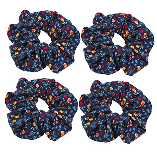 Baluue 4stücke Teiliges Blumenmuster Haargummis Für Damen Dehnbare Haarreifen Blau Für Ponytail- Und Tägliche Haaraccessoires von Baluue