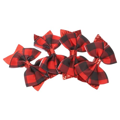 Baluue 4stücke Teiliges Niedlicher Weihnachts-haarspangen Mit Kleinen Schleifen Weißem Karomuster Für Festliche Anlässe Süßes Haar-accessoire Für Und Mädchen von Baluue